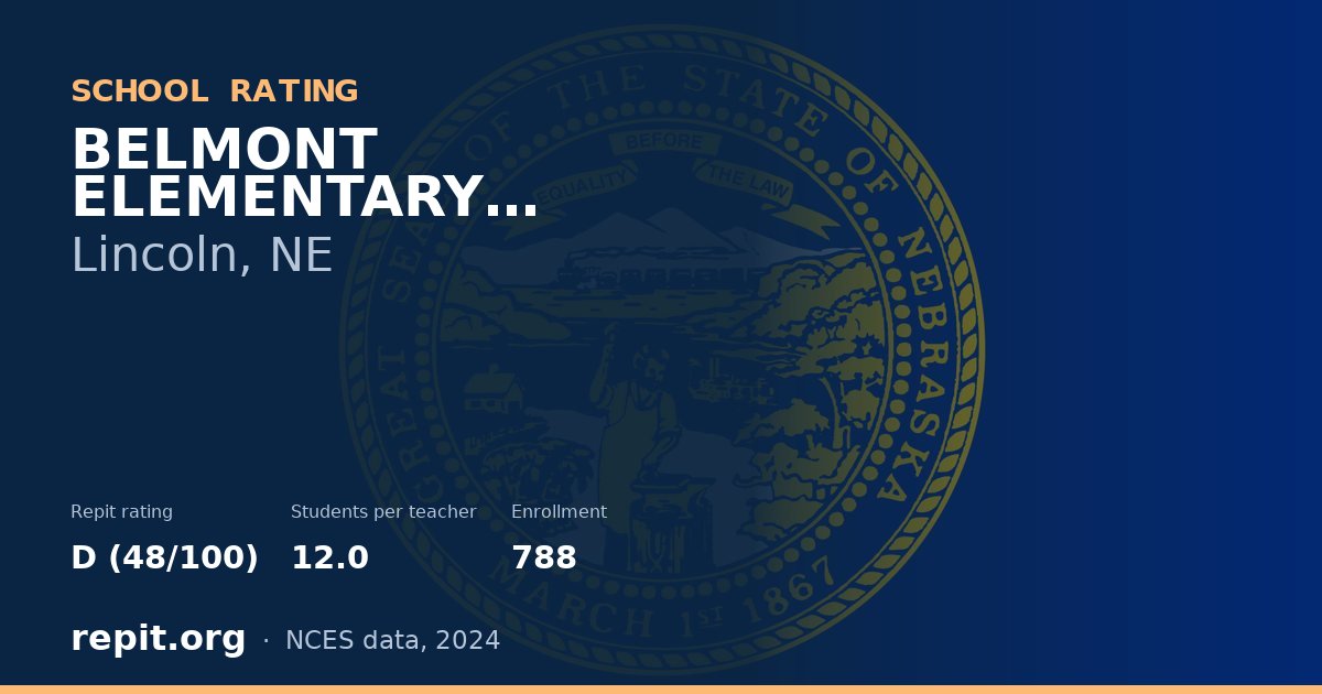 BELMONT ELEMENTARY SCHOOL, Lincoln, NE — Repit school rating D (48/100)