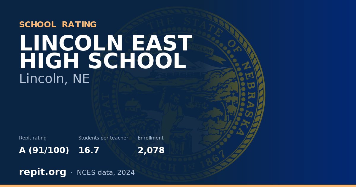 LINCOLN EAST HIGH SCHOOL, Lincoln, NE — Repit school rating A (91/100)