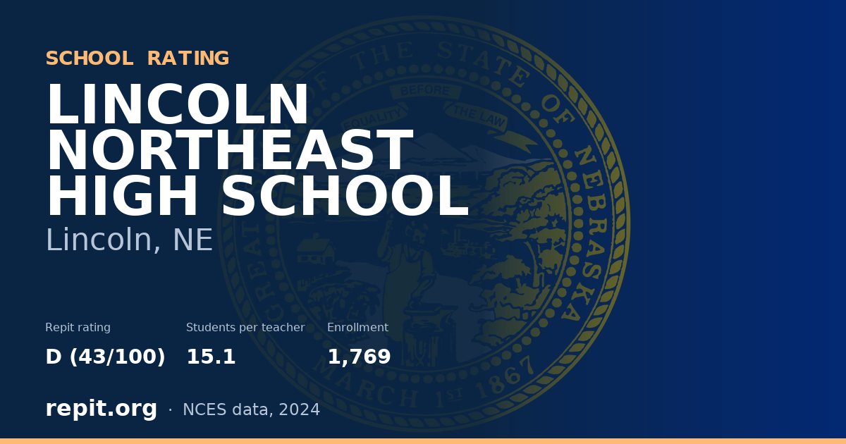 LINCOLN NORTHEAST HIGH SCHOOL, Lincoln, NE — Repit school rating D (43/100)