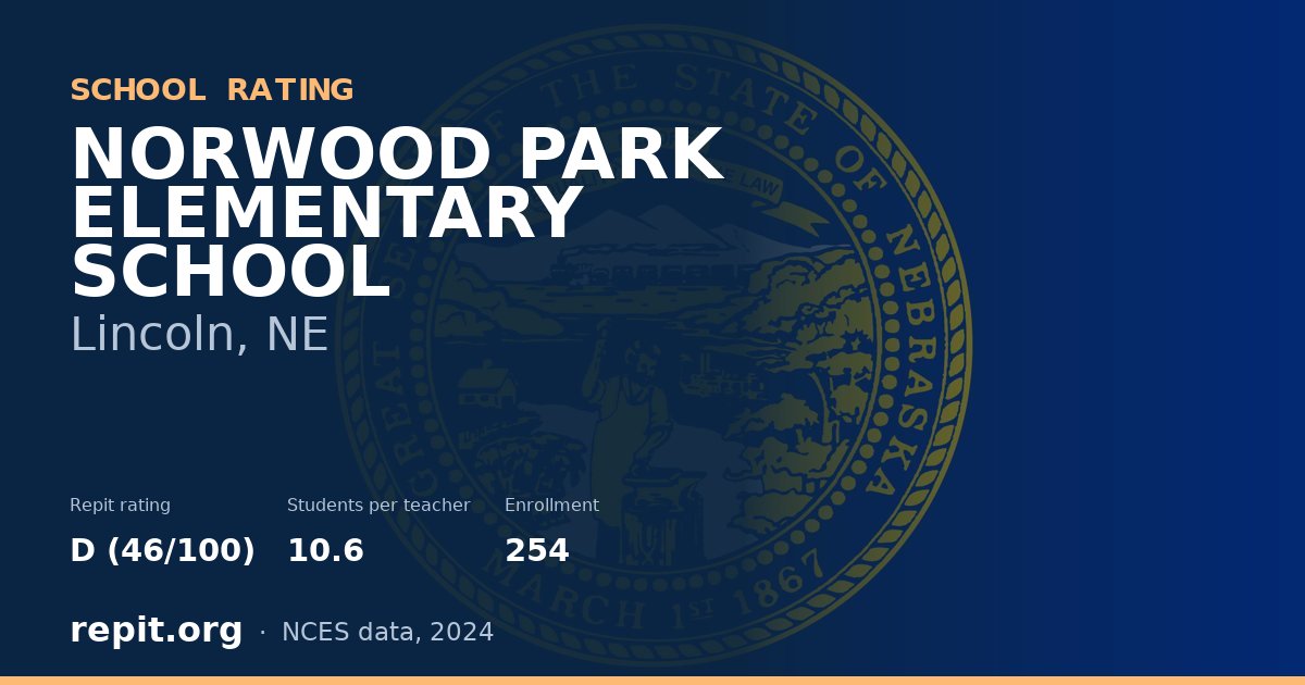NORWOOD PARK ELEMENTARY SCHOOL, Lincoln, NE — Repit school rating D (46/100)