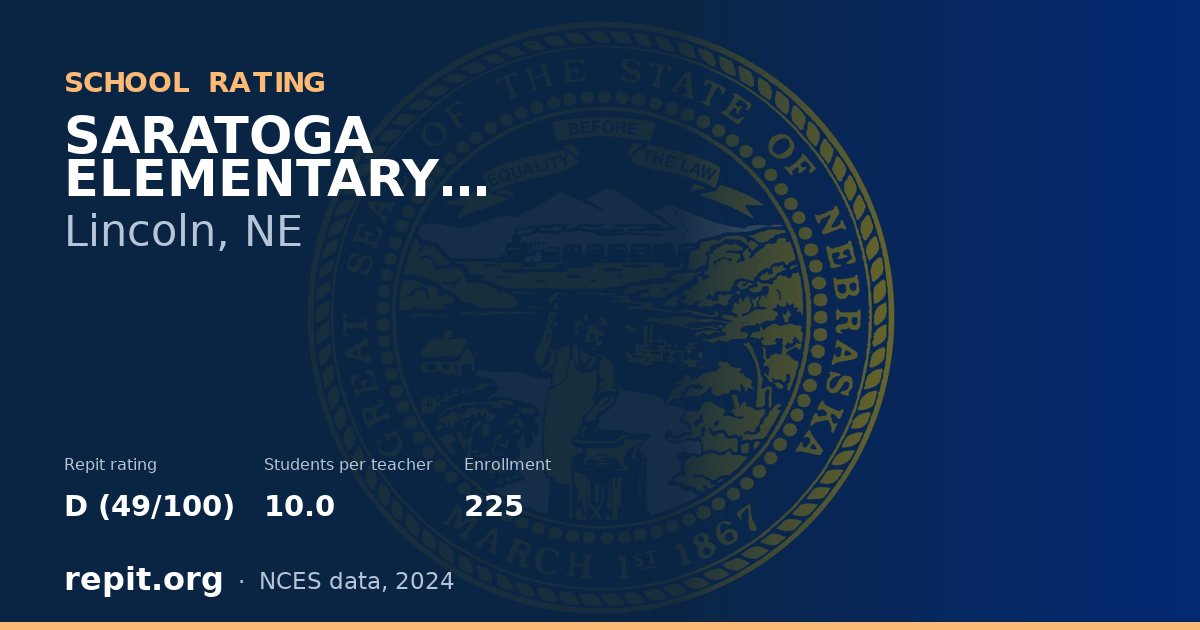 SARATOGA ELEMENTARY SCHOOL, Lincoln, NE — Repit school rating D (49/100)