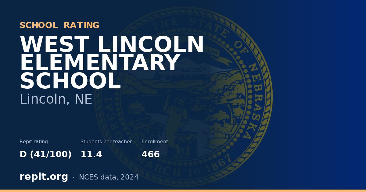 WEST LINCOLN ELEMENTARY SCHOOL, Lincoln, NE — Repit school rating D (41/100)