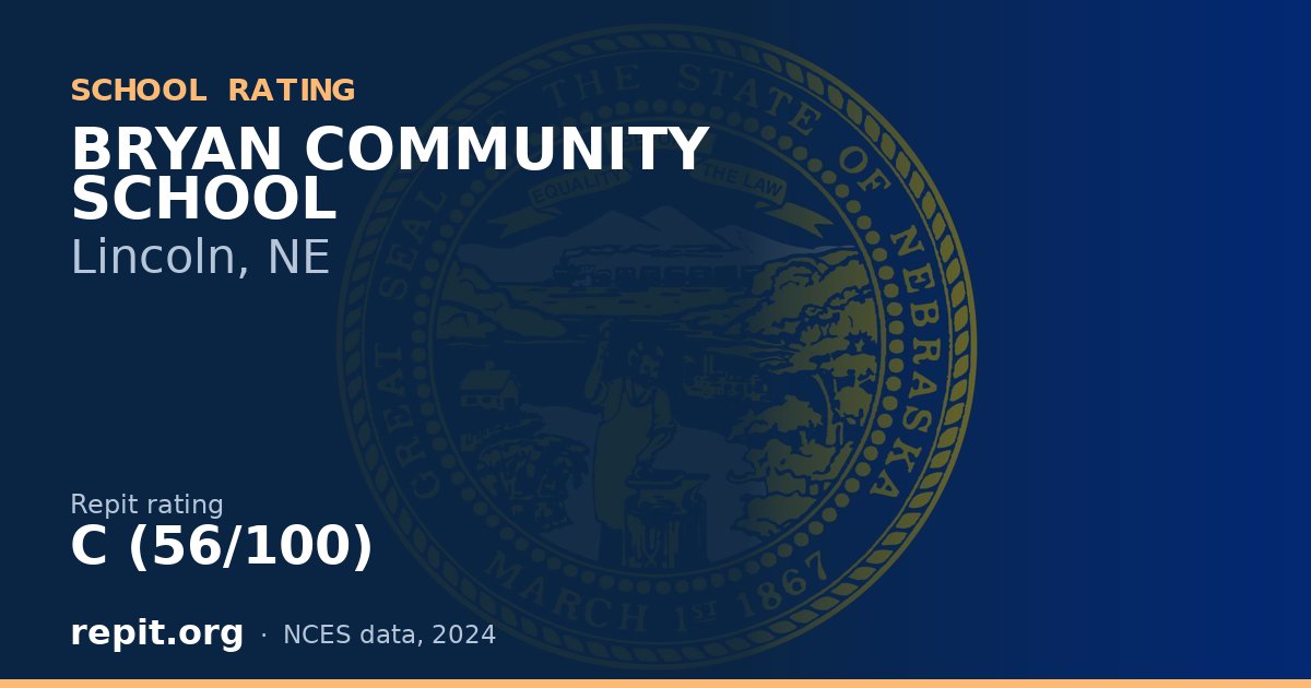 BRYAN COMMUNITY SCHOOL, Lincoln, NE — Repit school rating C (56/100)