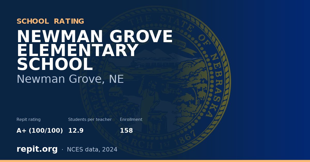 NEWMAN GROVE ELEMENTARY SCHOOL, Newman Grove, NE — Repit school rating A+ (100/100)