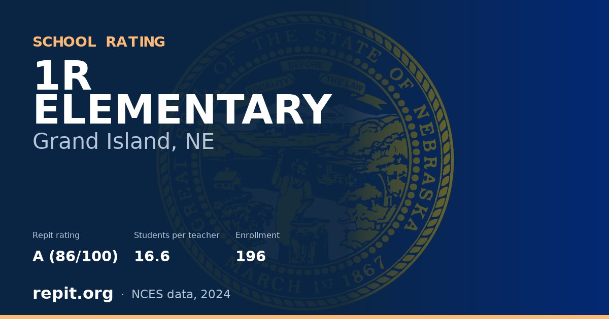 1R ELEMENTARY, Grand Island, NE — Repit school rating A (86/100)