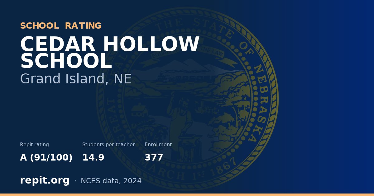 CEDAR HOLLOW SCHOOL, Grand Island, NE — Repit school rating A (91/100)