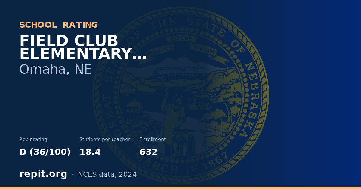 FIELD CLUB ELEMENTARY SCHOOL, Omaha, NE — Repit school rating D (36/100)