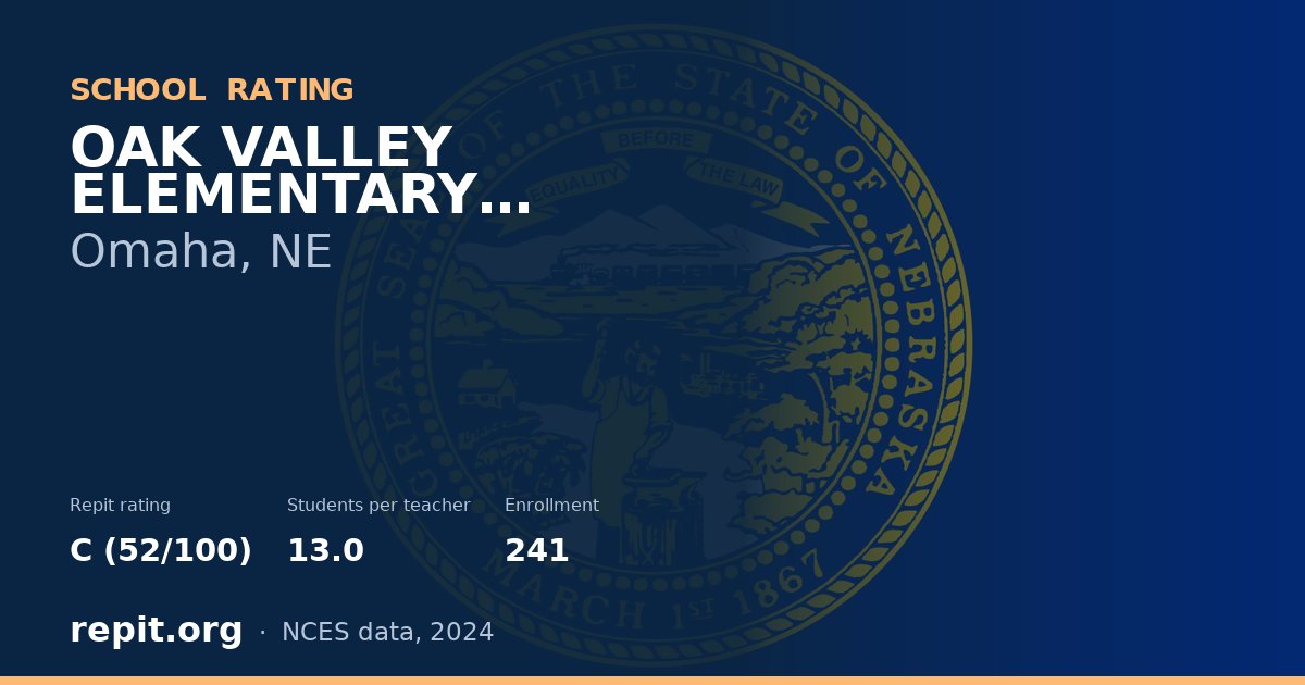 OAK VALLEY ELEMENTARY SCHOOL, Omaha, NE — Repit school rating C (52/100)