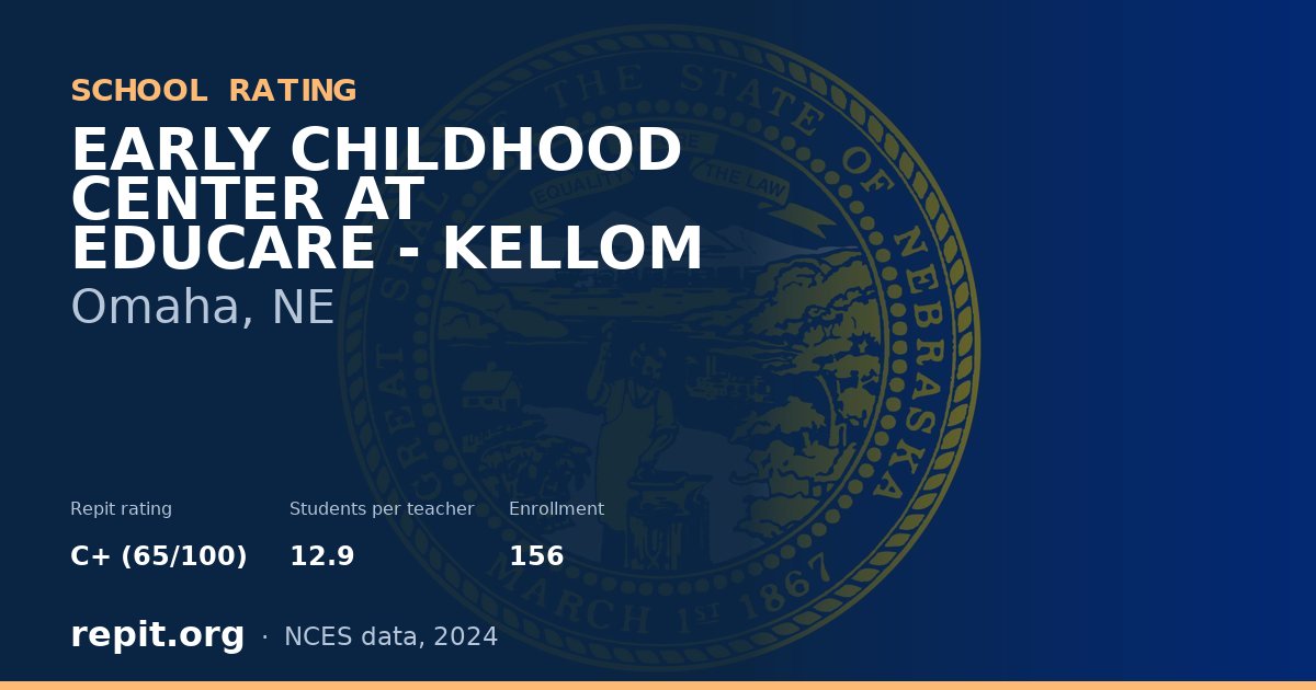EARLY CHILDHOOD CENTER AT EDUCARE - KELLOM, Omaha, NE — Repit school rating C+ (65/100)