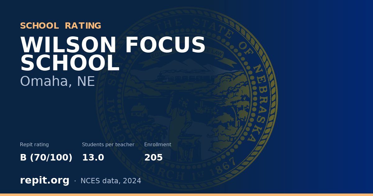 WILSON FOCUS SCHOOL, Omaha, NE — Repit school rating B (70/100)