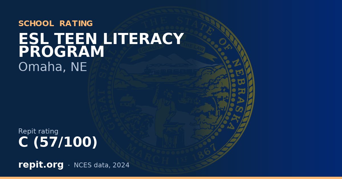 ESL TEEN LITERACY PROGRAM, Omaha, NE — Repit school rating C (57/100)