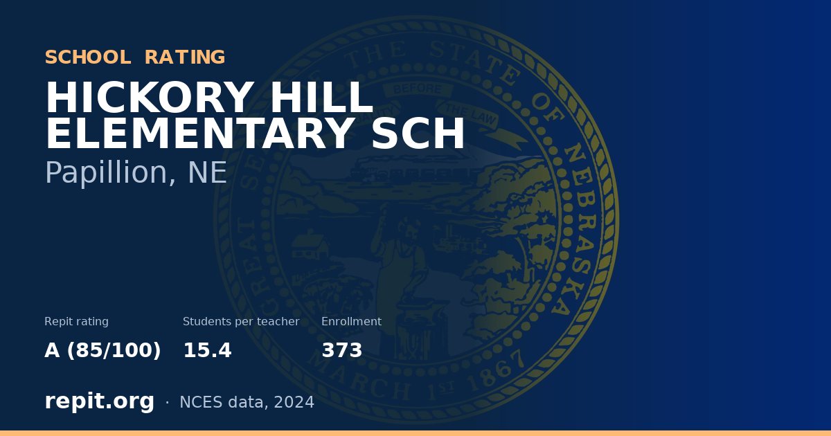 HICKORY HILL ELEMENTARY SCH, Papillion, NE — Repit school rating A (85/100)