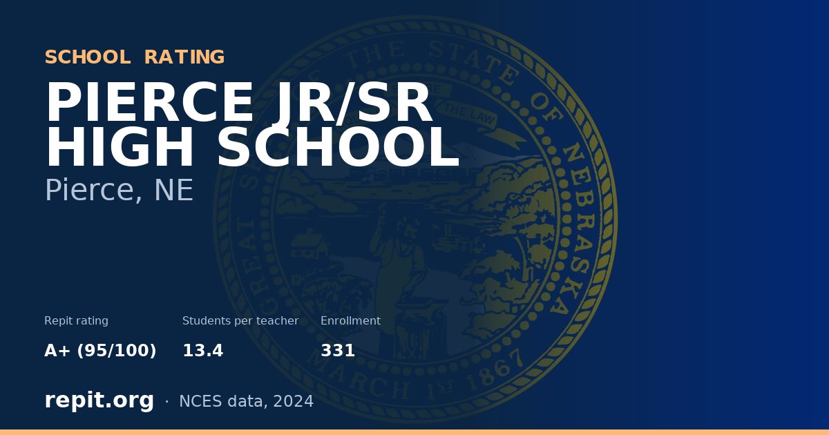PIERCE JR/SR HIGH SCHOOL, Pierce, NE — Repit school rating A+ (95/100)