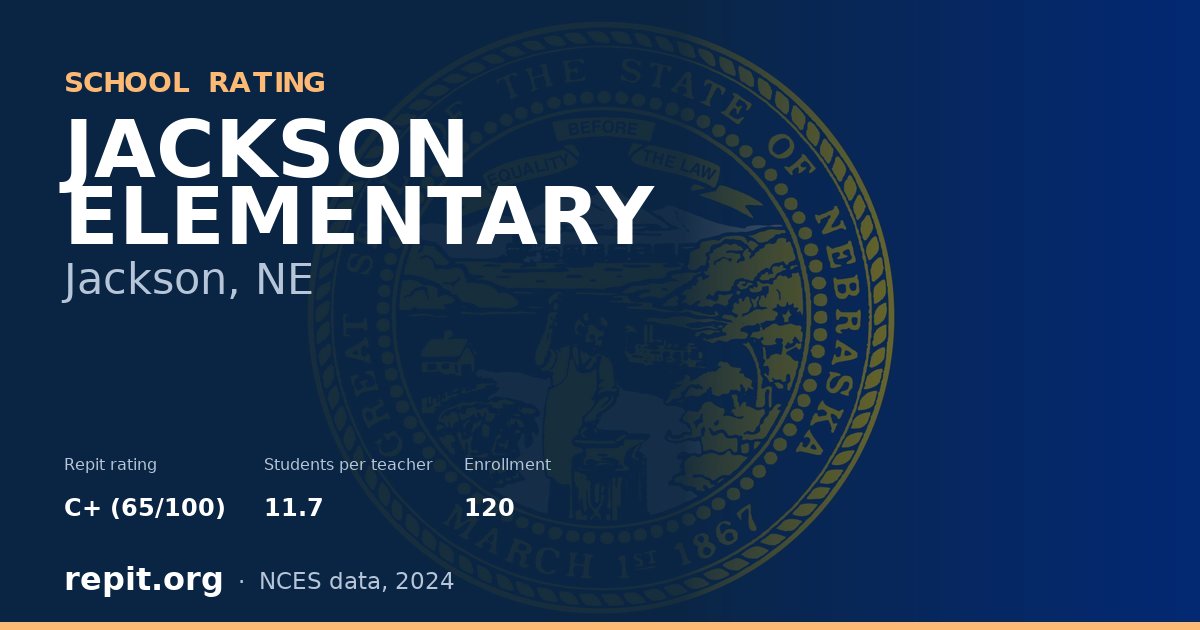 JACKSON ELEMENTARY, Jackson, NE — Repit school rating C+ (65/100)