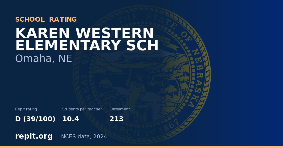 KAREN WESTERN ELEMENTARY SCH, Omaha, NE — Repit school rating D (39/100)
