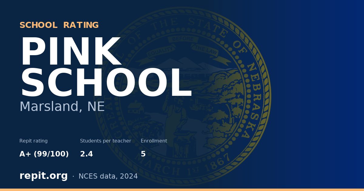 PINK SCHOOL, Marsland, NE — Repit school rating A+ (99/100)