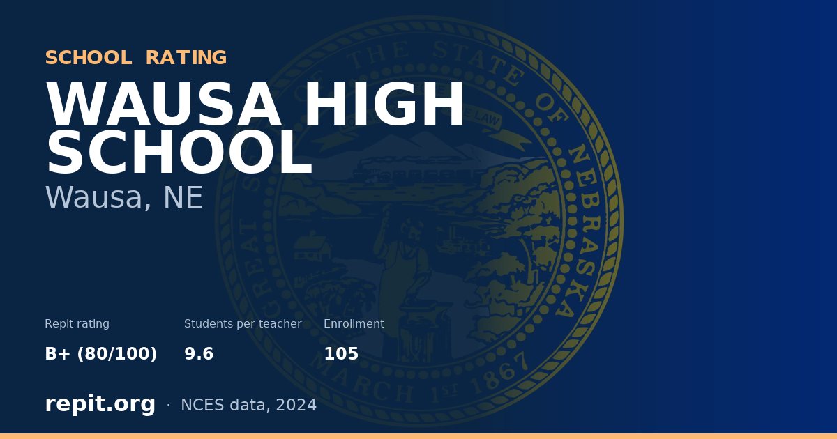 WAUSA HIGH SCHOOL, Wausa, NE — Repit school rating B+ (80/100)