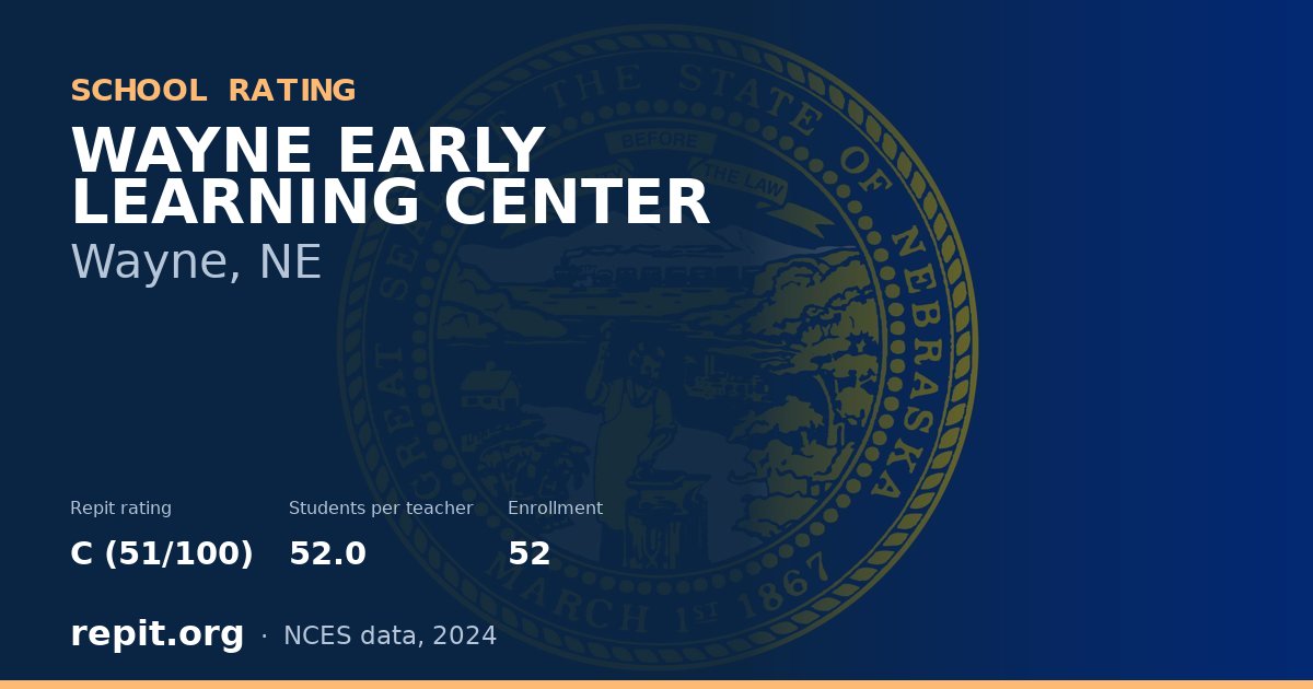 WAYNE EARLY LEARNING CENTER, Wayne, NE — Repit school rating C (51/100)