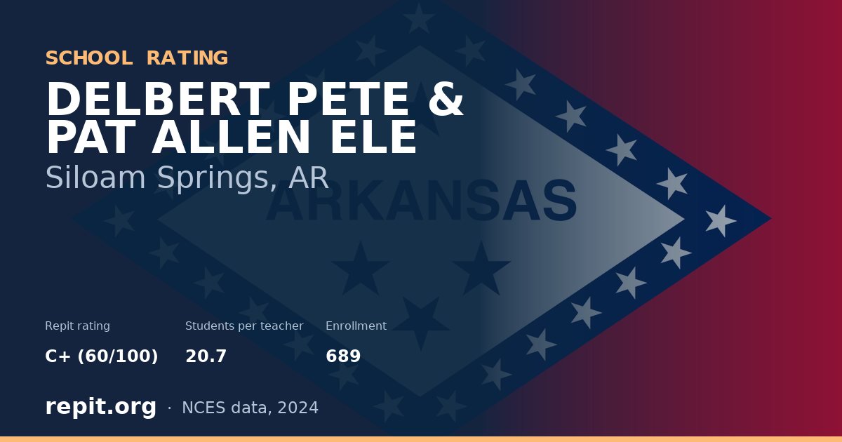 DELBERT PETE & PAT ALLEN ELE, Siloam Springs, AR — Repit school rating C+ (60/100)