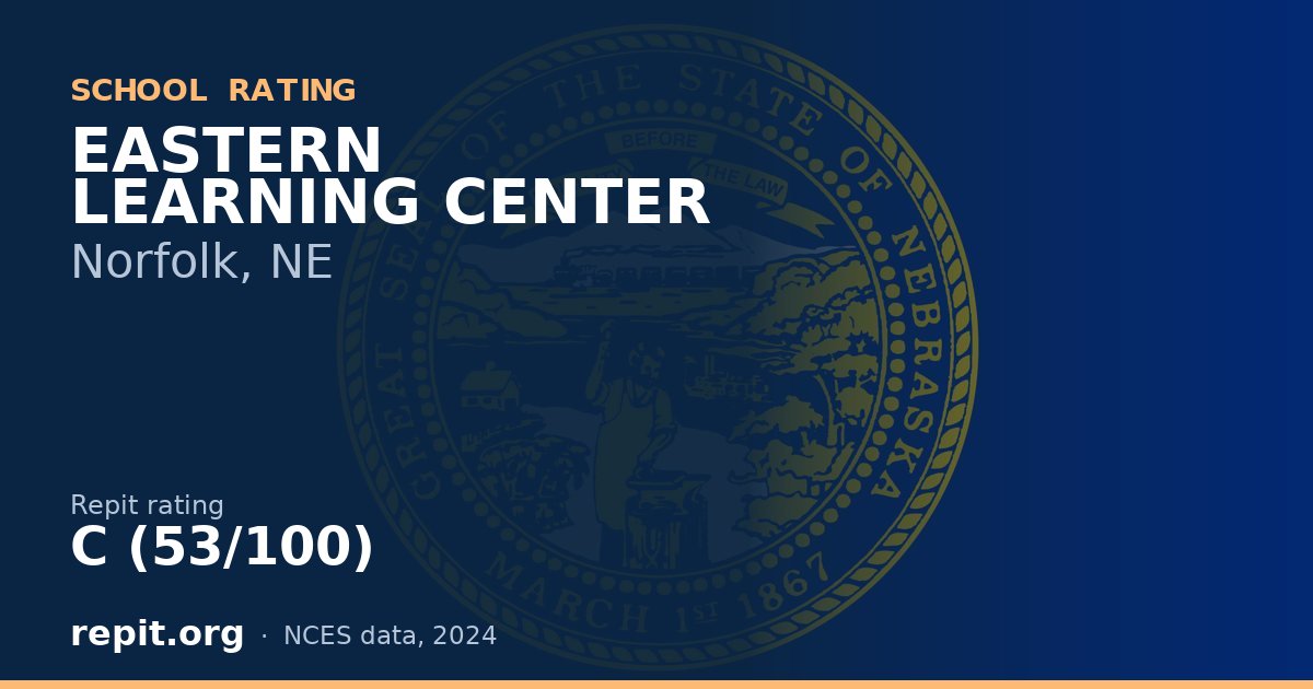 EASTERN LEARNING CENTER, Norfolk, NE — Repit school rating C (53/100)