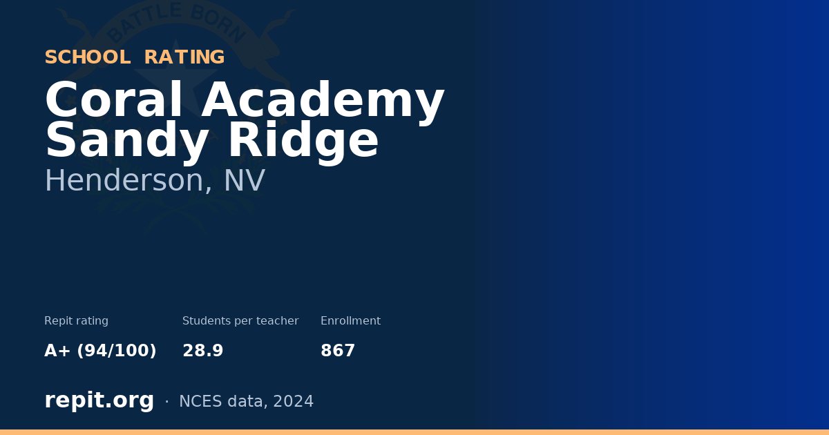 Coral Academy Sandy Ridge, Henderson, NV — Repit school rating A+ (94/100)