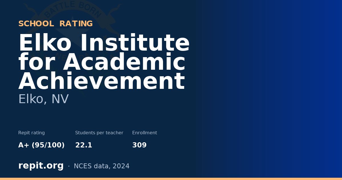 Elko Institute for Academic Achievement, Elko, NV — Repit school rating A+ (95/100)