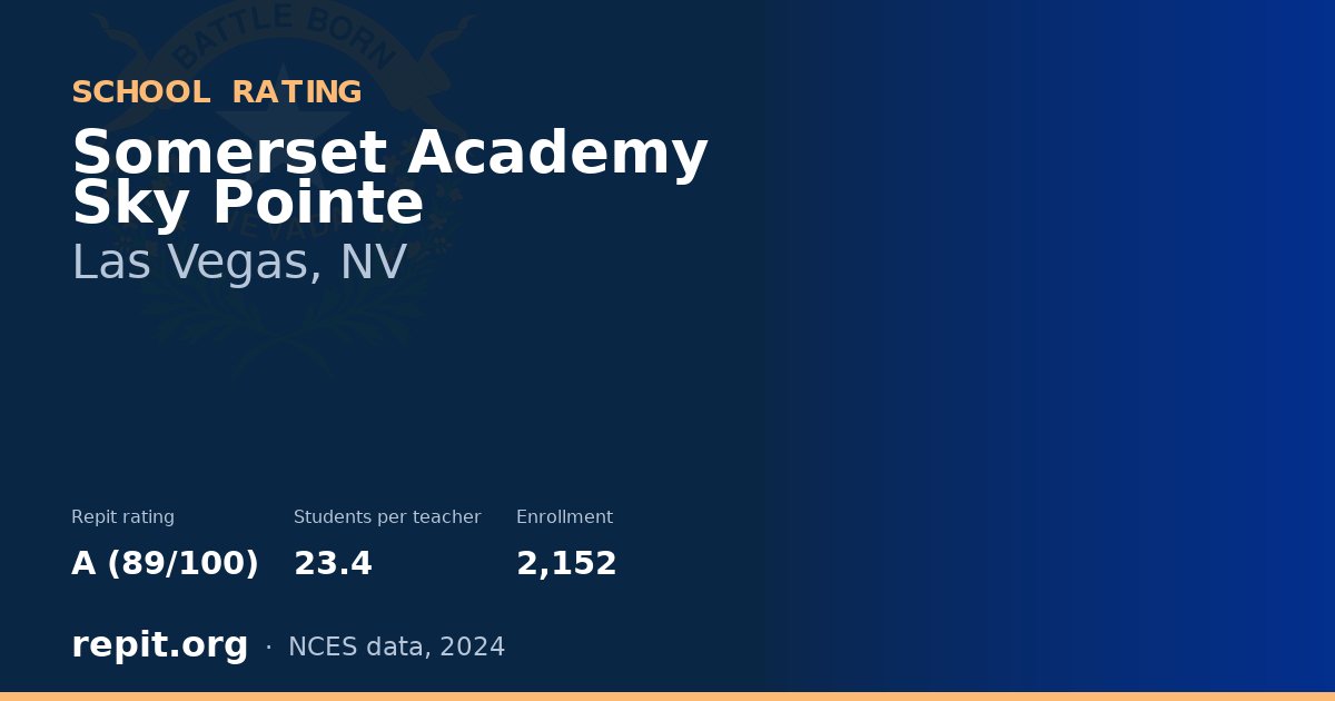 Somerset Academy Sky Pointe, Las Vegas, NV — Repit school rating A (89/100)