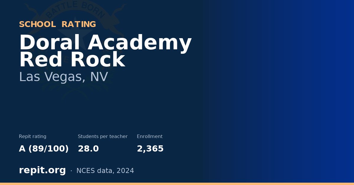Doral Academy Red Rock, Las Vegas, NV — Repit school rating A (89/100)