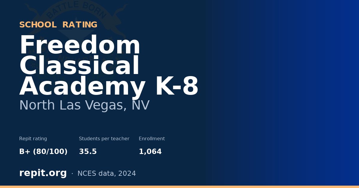 Freedom Classical Academy K-8, North Las Vegas, NV — Repit school rating B+ (80/100)