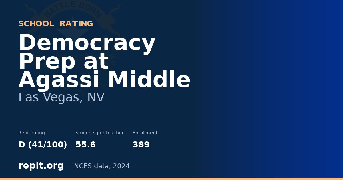 Democracy Prep at Agassi Middle, Las Vegas, NV — Repit school rating D (41/100)