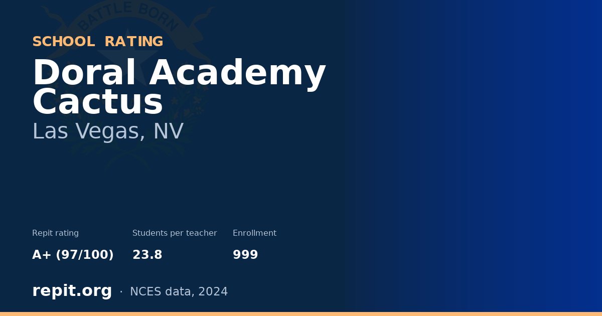 Doral Academy Cactus, Las Vegas, NV — Repit school rating A+ (97/100)