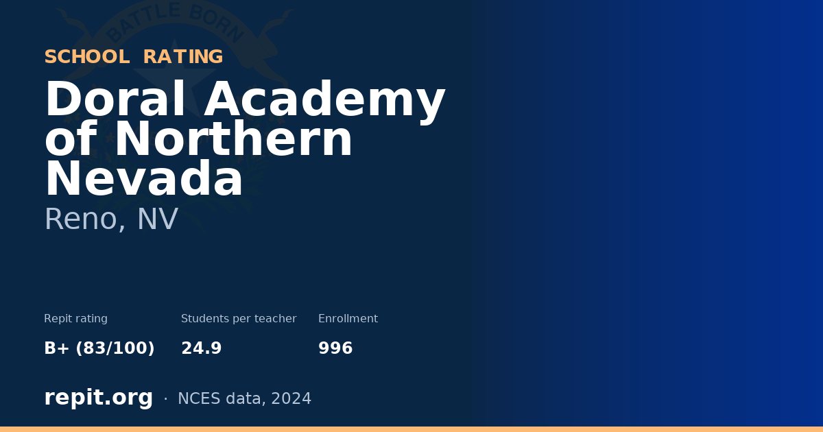 Doral Academy of Northern Nevada, Reno, NV — Repit school rating B+ (83/100)