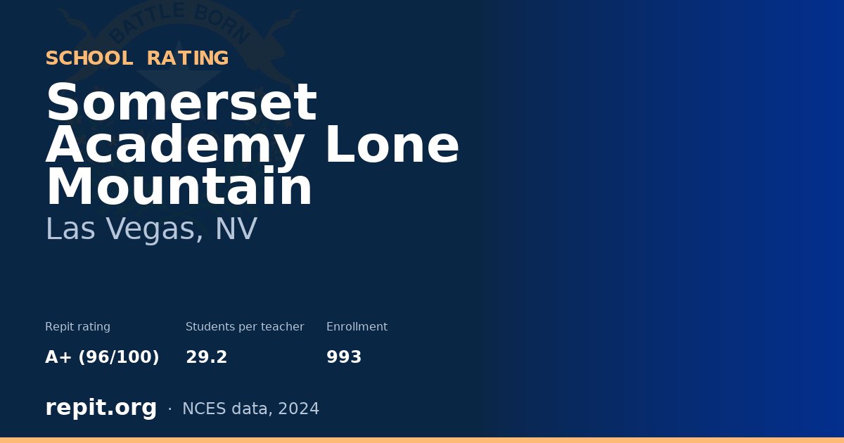 Somerset Academy Lone Mountain, Las Vegas, NV — Repit school rating A+ (96/100)