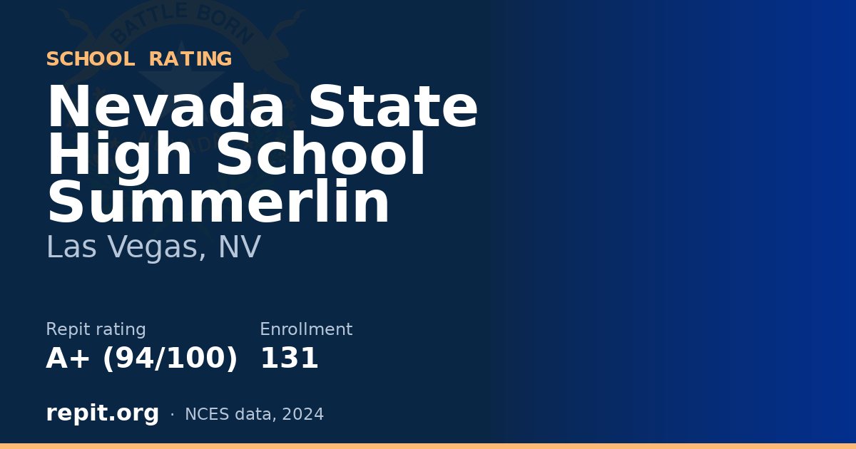 Nevada State High School Summerlin, Las Vegas, NV — Repit school rating A+ (94/100)