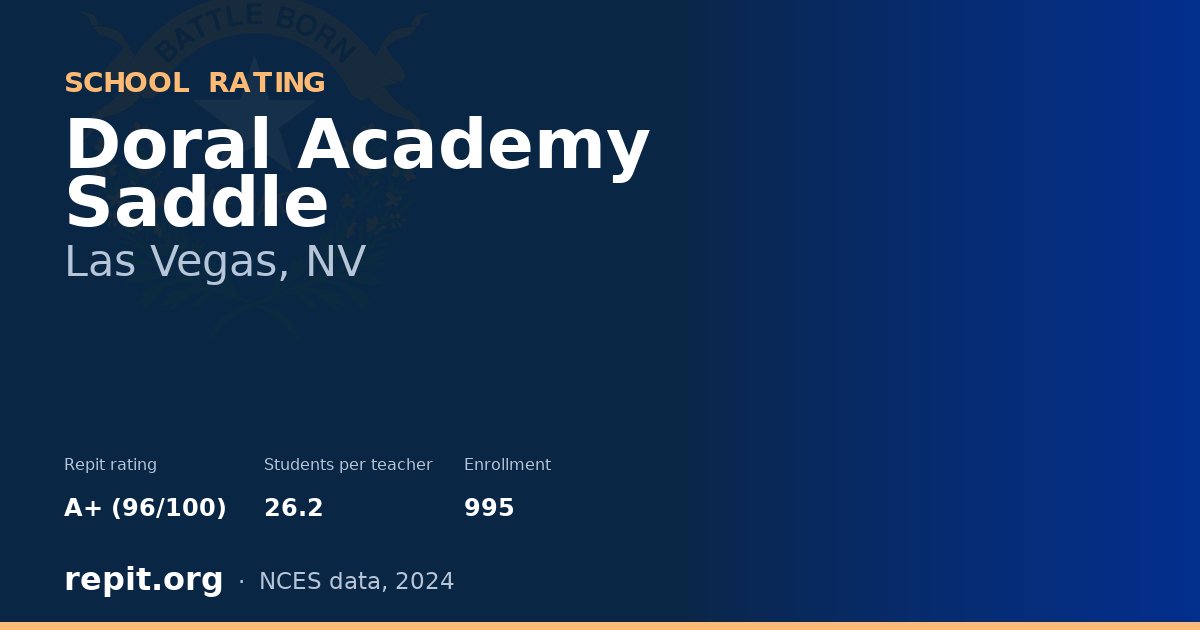 Doral Academy Saddle, Las Vegas, NV — Repit school rating A+ (96/100)