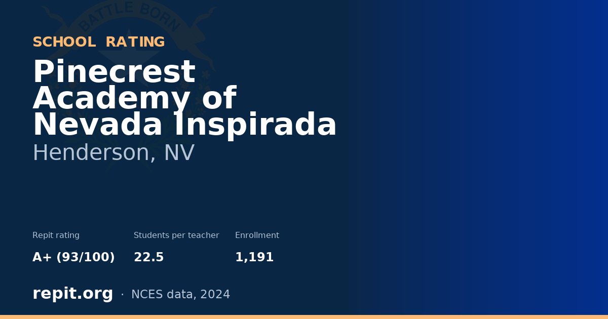 Pinecrest Academy of Nevada Inspirada, Henderson, NV — Repit school rating A+ (93/100)