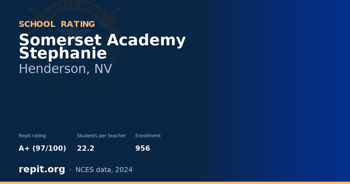 Somerset Academy Stephanie, Henderson, NV — Repit school rating A+ (97/100)
