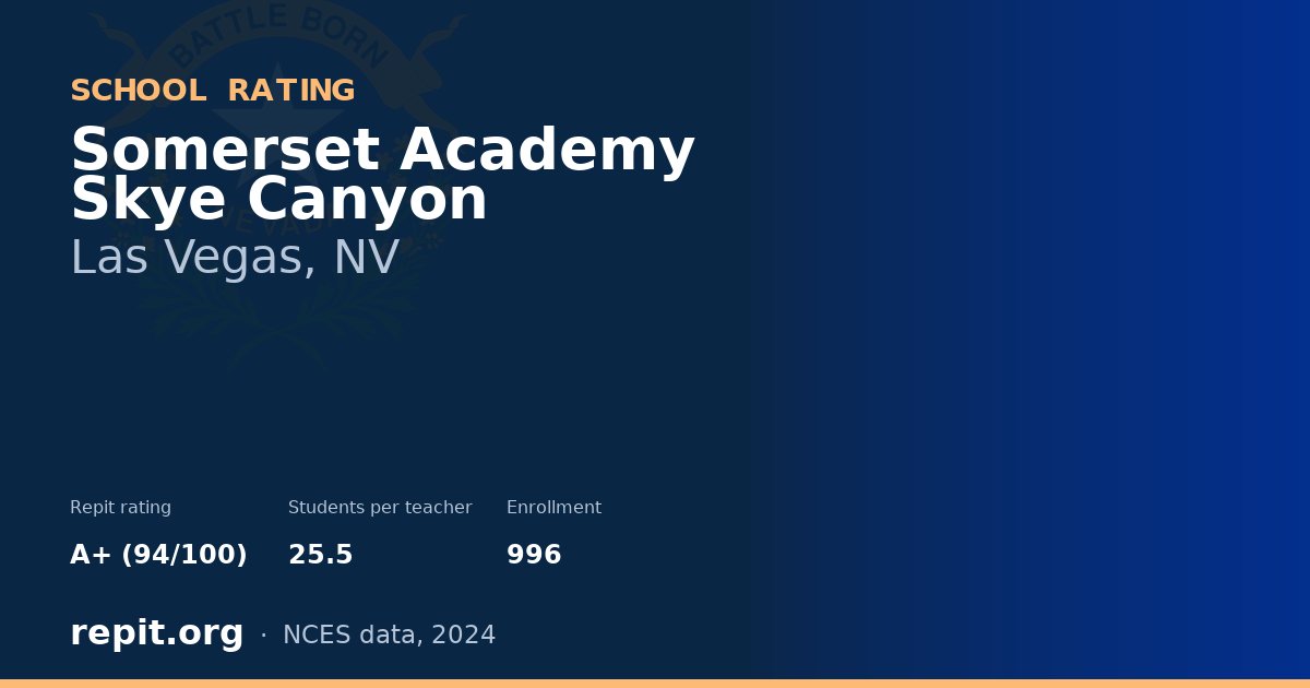 Somerset Academy Skye Canyon, Las Vegas, NV — Repit school rating A+ (94/100)