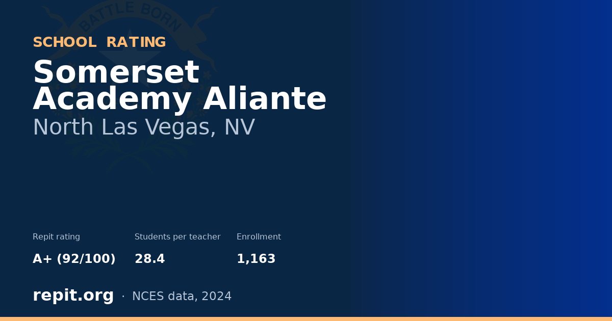 Somerset Academy Aliante, North Las Vegas, NV — Repit school rating A+ (92/100)
