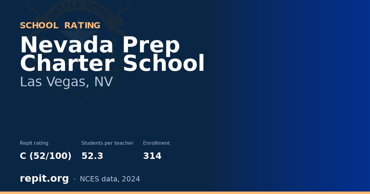 Nevada Prep Charter School, Las Vegas, NV — Repit school rating C (52/100)