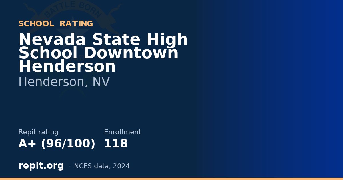 Nevada State High School Downtown Henderson, Henderson, NV — Repit school rating A+ (96/100)