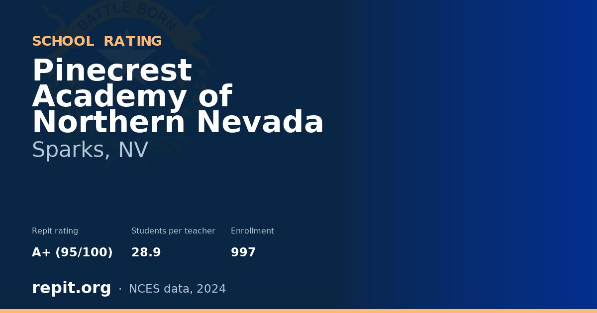 Pinecrest Academy of Northern Nevada, Sparks, NV — Repit school rating A+ (95/100)