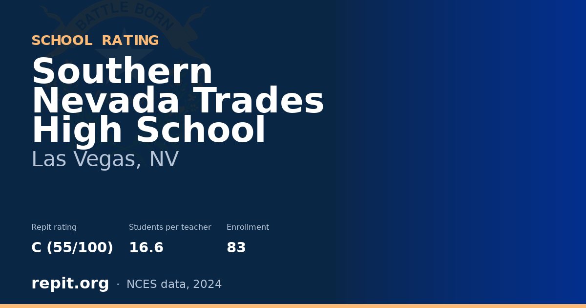Southern Nevada Trades High School, Las Vegas, NV — Repit school rating C (55/100)