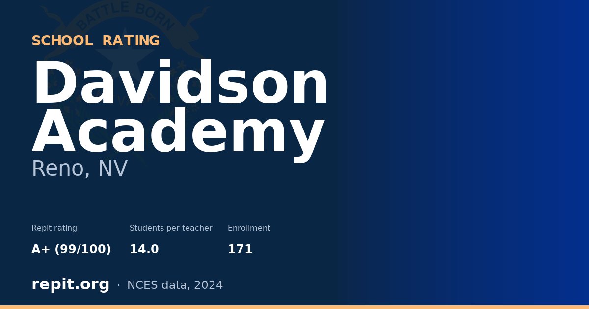 Davidson Academy, Reno, NV — Repit school rating A+ (99/100)