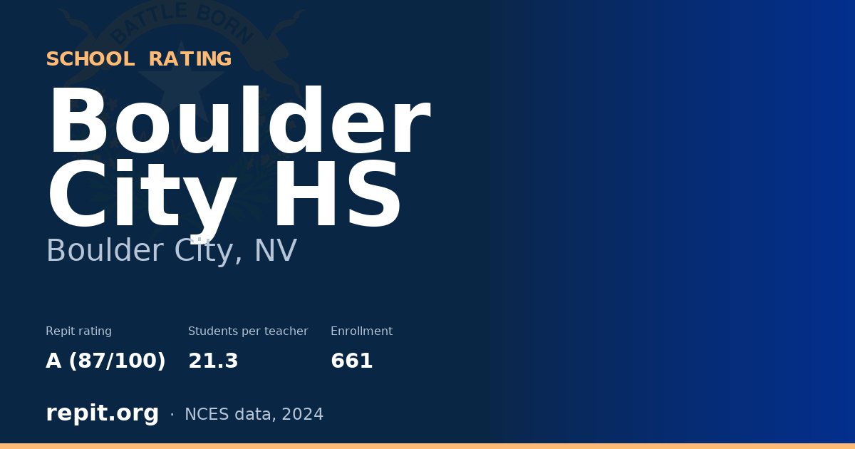 Boulder City HS, Boulder City, NV — Repit school rating A (87/100)