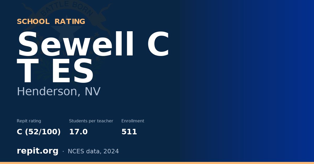 Sewell C T ES, Henderson, NV — Repit school rating C (52/100)