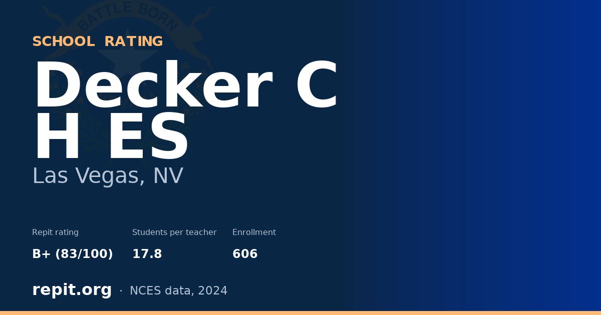 Decker C H ES, Las Vegas, NV — Repit school rating B+ (83/100)