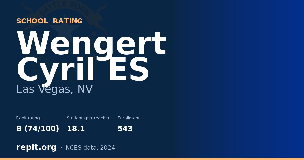 Wengert Cyril ES, Las Vegas, NV — Repit school rating B (74/100)