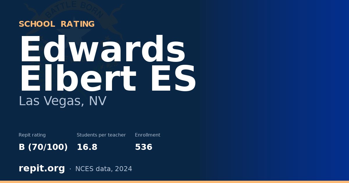 Edwards Elbert ES, Las Vegas, NV — Repit school rating B (70/100)