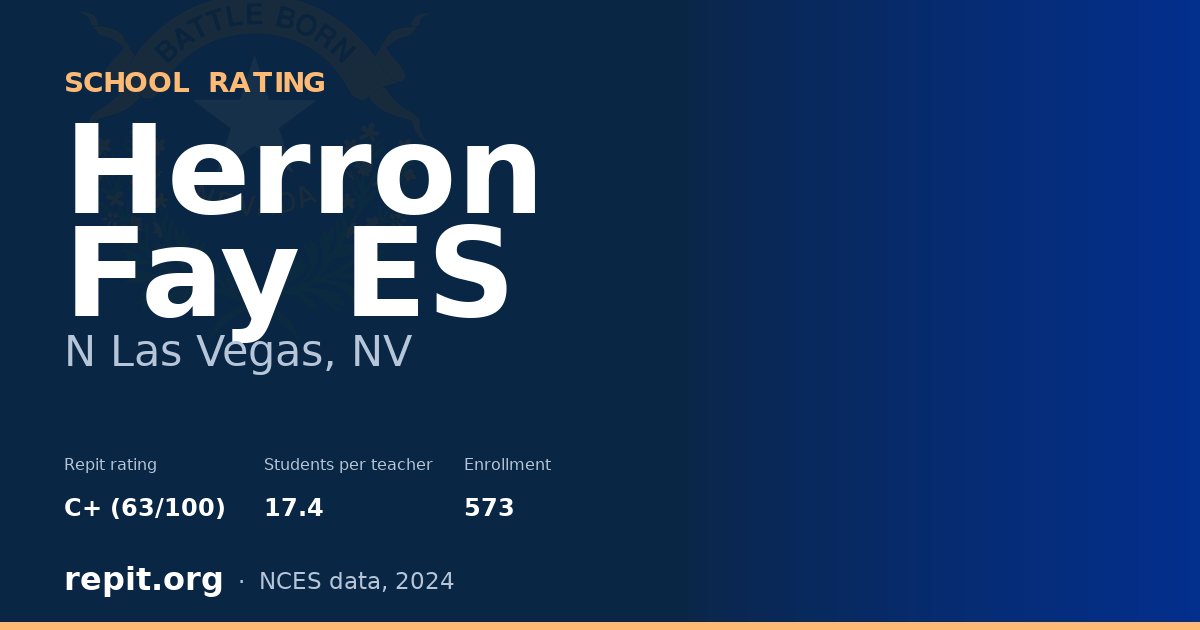 Herron Fay ES, N  Las Vegas, NV — Repit school rating C+ (63/100)